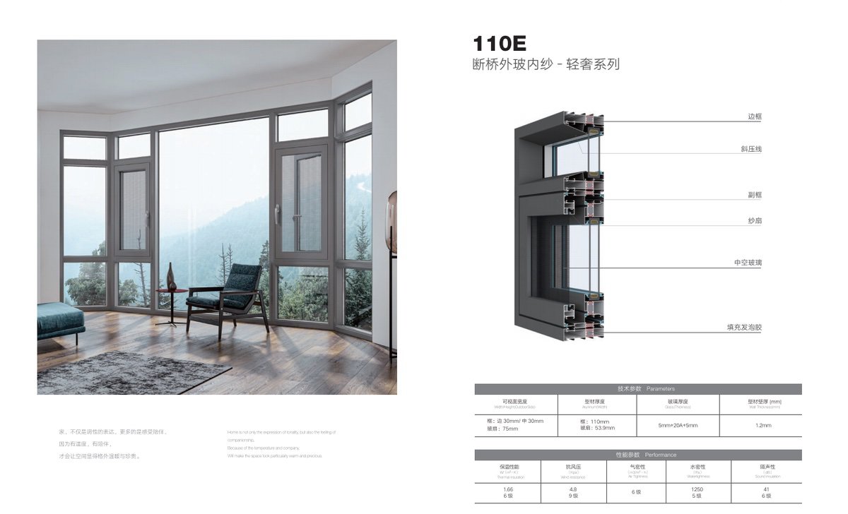 110E平開窗-輕奢系列